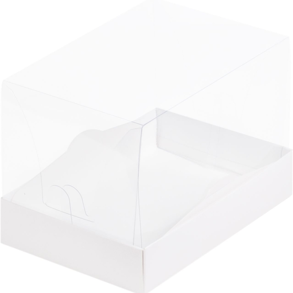 Коробка для половины рулета с прозрачной пластиковой крышкой 17х12х12 см