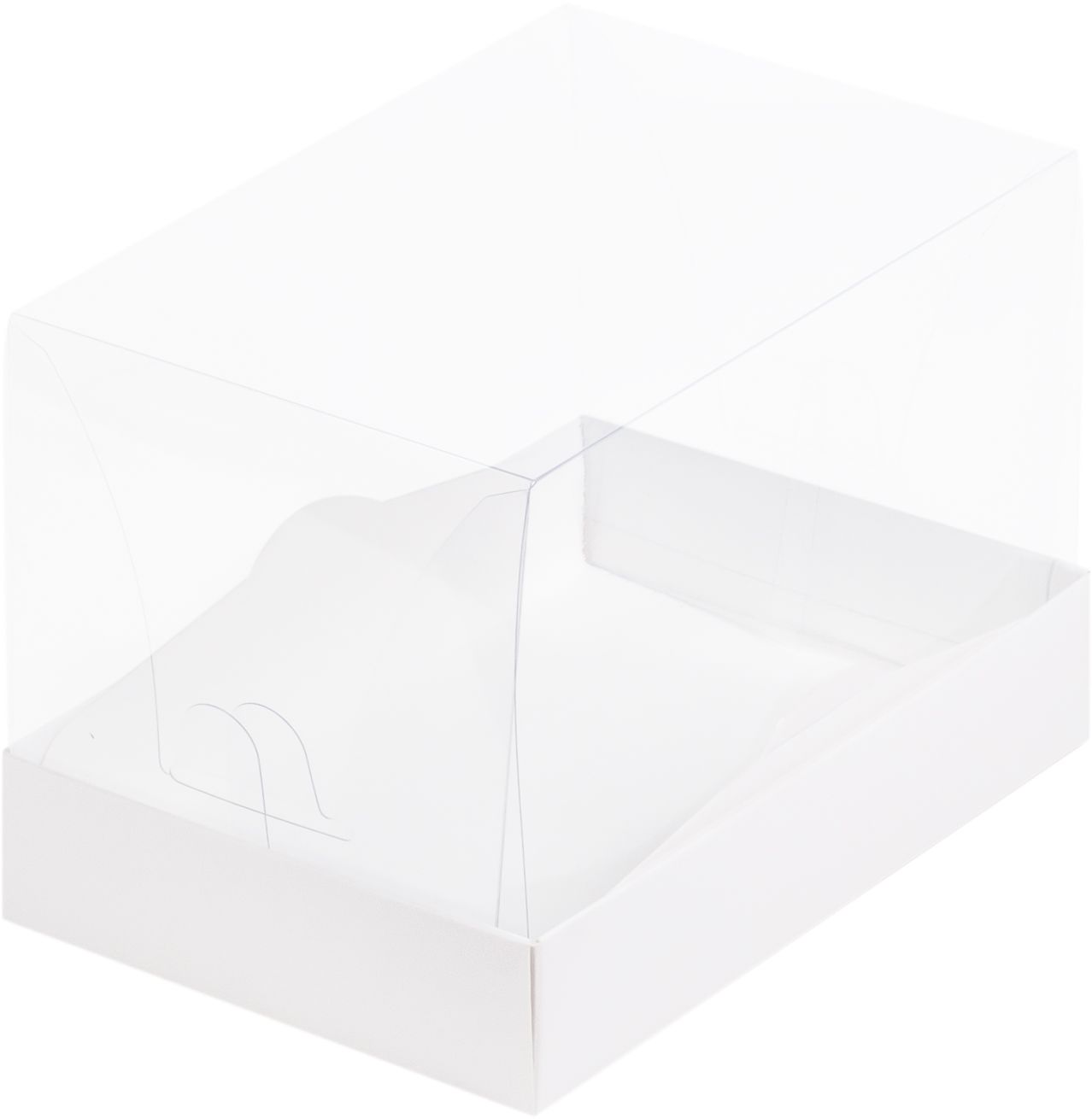 00-00005663 Коробка для половины рулета с прозрачной пластиковой крышкой 17х12х12 см — изображение 1