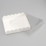 Коробка для печенья с пластиковой крышкой Белая 20х20х4 см — изображение 2