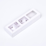 Коробка для 3 конфет с окном  раздвижная Белая 13х5х3,3 см — изображение 2