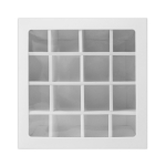 Коробка для 16 конфет с окошком Белая 17,7х17,7х3,8 см — изображение 2