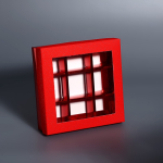 Коробка для 9 конфет Красный глиттер 12.5×12.5×4 см — изображение 2