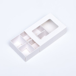 Коробка для 6 конфет Белый 8.7×5.8×2.5 см (тонкие разделители) — изображение 2