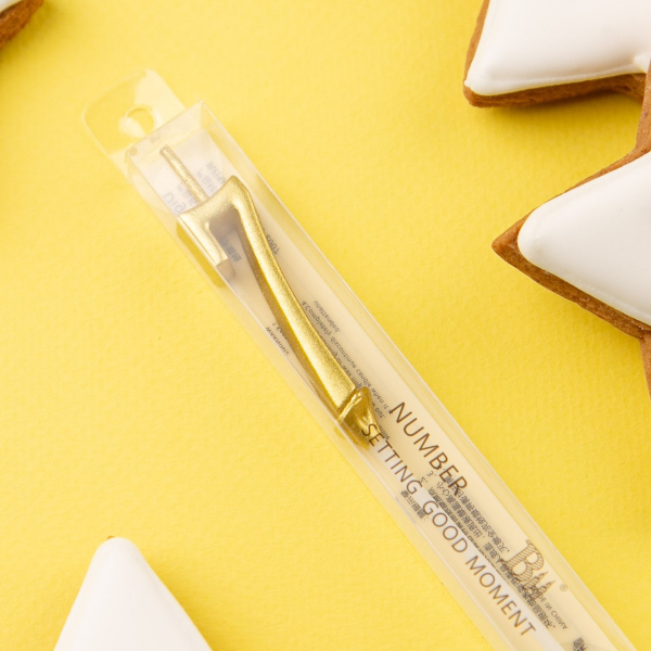 Свеча для торта мини "7" золото