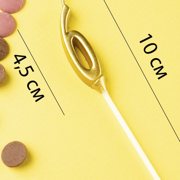 Свеча для торта мини "6" золото