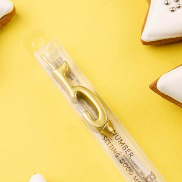 Свеча для торта мини "5" золото