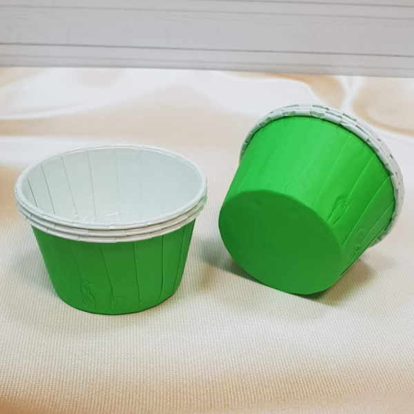 Капсула бумажная с подворотом Темно Зелёная (с ламинацией) D50 H40 1 шт