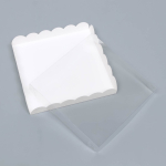 Коробка для печенья с пластиковой крышкой Белая 21х21х3 см — изображение 2