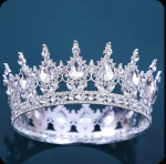 Корона декоративная на торт Серебро (Белый камни) 12 см — изображение 2