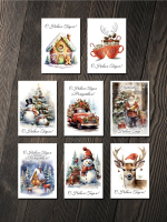 Открытка новогодняя "Красивый Новый Год" в Ассортименте 7х10 см