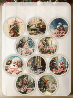 Наклейка Новый Год и Рождество Винтаж Круг 4,5 см 12 шт в Ассортименте — изображение 4