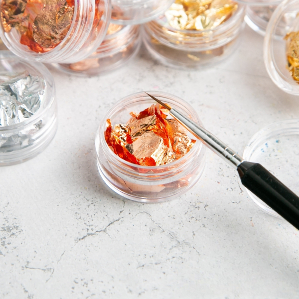 Розовое золото декоративное Хлопья (баночка)