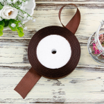 Лента для декора и упаковки Атласная Коричневая 25 мм 23 м