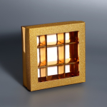 Коробка для 9 конфет Золото глиттер 12.5×12.5×4 см — изображение 2