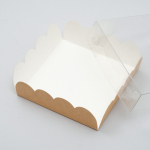 Коробкадля печенья с прозрачным/пластиковым окном Крафт 9х9х3 см — изображение 2