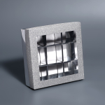 Коробка для 9 конфет серебро глиттер, 12.5×12.5×4 см — изображение 2