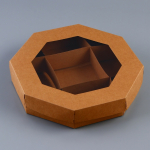 Коробка менажница с окном, для сладостей и закусок Крафт 25х5 см