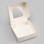 Коробка для печенья/конфет с окном Белая 11.5х11.5х4 см — изображение 2