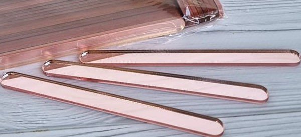 Палочки акриловые Розовое золото 11 см 10 шт