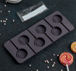 Форма силиконовая для леденцов Спираль 6 шт — изображение 2