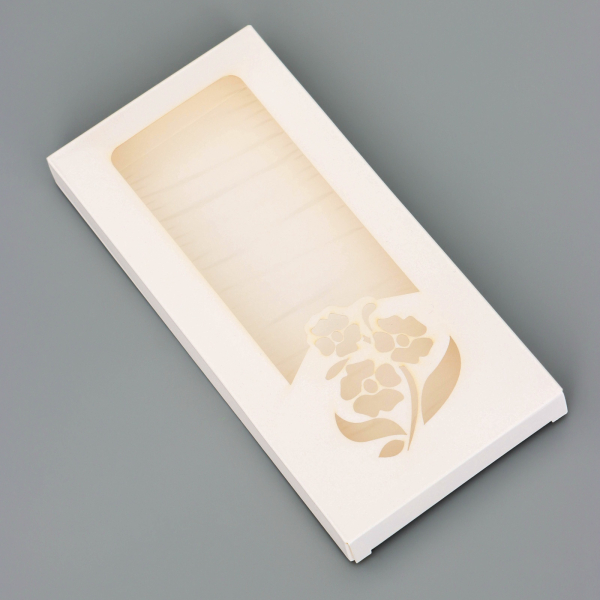 Коробка под плитку шоколада, с окном Цветочки 17.1×8×1.4 см