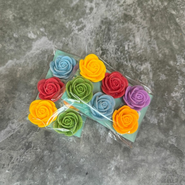 Фигура из глазури Набор "Роза малая 3 шт" 3Д ассорти