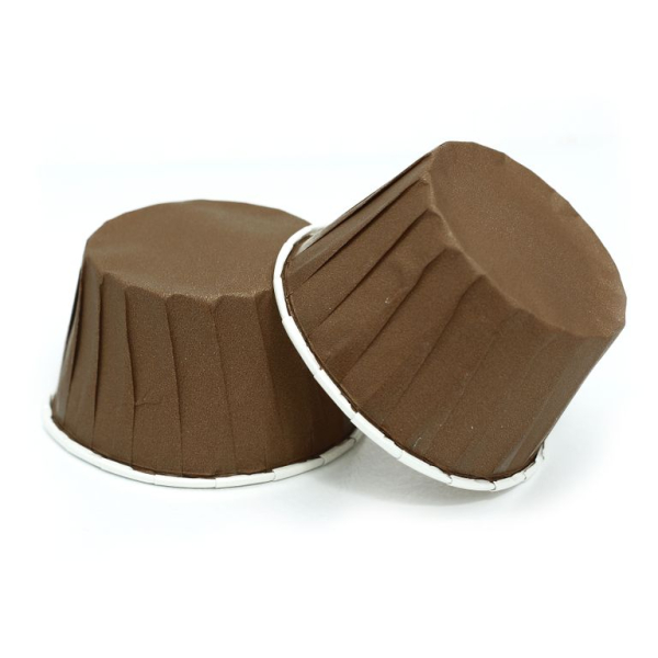 Капсула бумажная с подворотом Коричневая (с ламинацией) D50 H40 1 шт