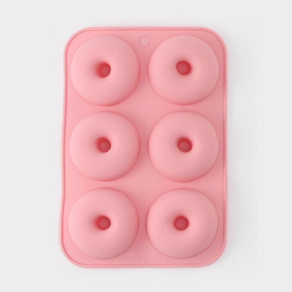 Форма для выпечки Пончик 26×18×2.5 см, 6 ячеек (d=7 см)