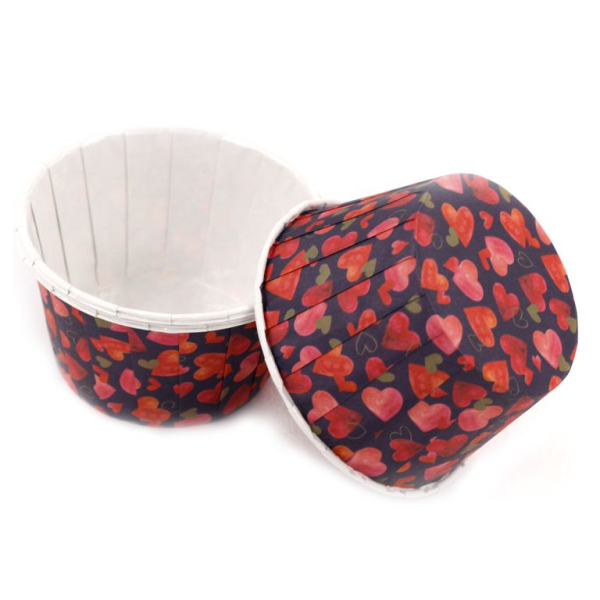 капсула бумажная  с подворотом  с сердечками 1 шт