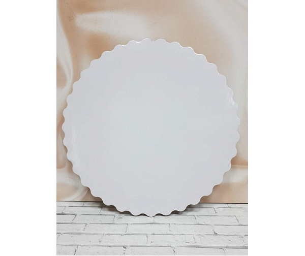 Подложка для торта 4,5 мм 26 см Гофрокартон Белая Ромашка