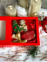 Коробка для 4 конфет с окном Красный 12.5×12.5×3.5 см — изображение 2