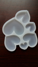 Форма силиконовая для леденцов «Сердечки» 6 ячеек — изображение 2