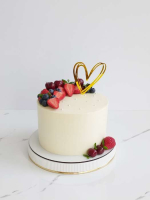 Топпер для торта на ножке «Сердце» Золото — изображение 2