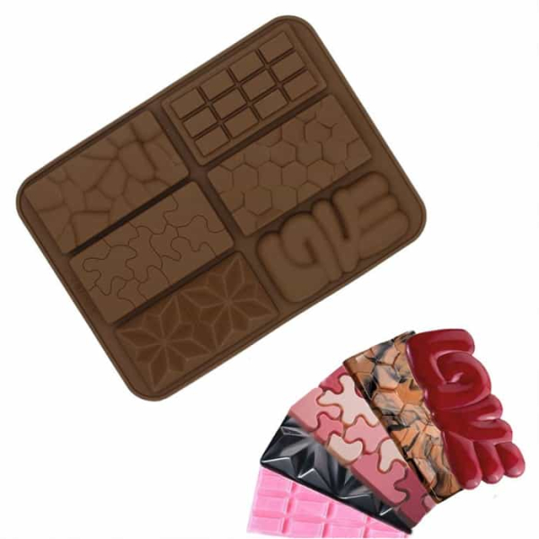Силиконовая форма для шоколада Плитка "Фактура" 6 в 1