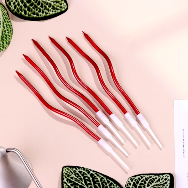 Свечи для торта Серпантин 6 шт, рубиновые