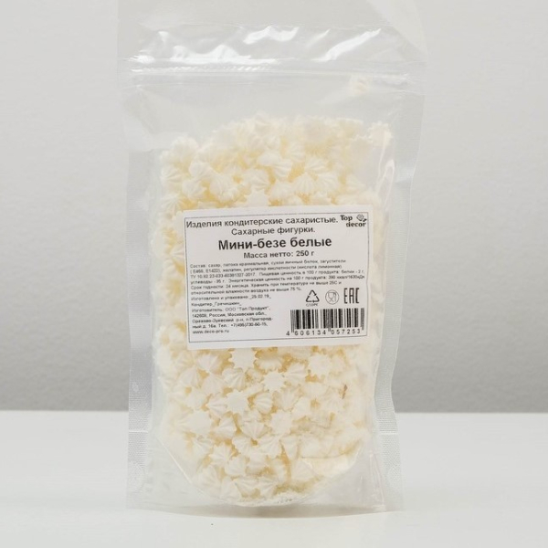 Сахарное украшение мини-безе Белый 250 г