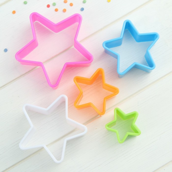 Набор пластиковых вырубок Звёзды 5 шт