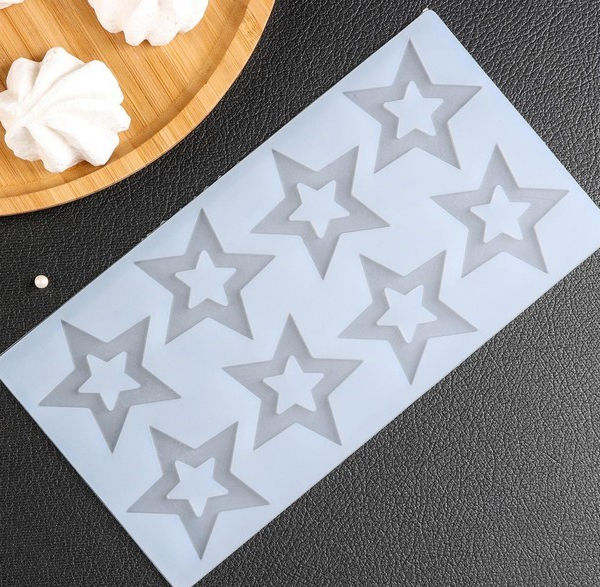 Форма силиконовая Звезды 5 см 8 шт