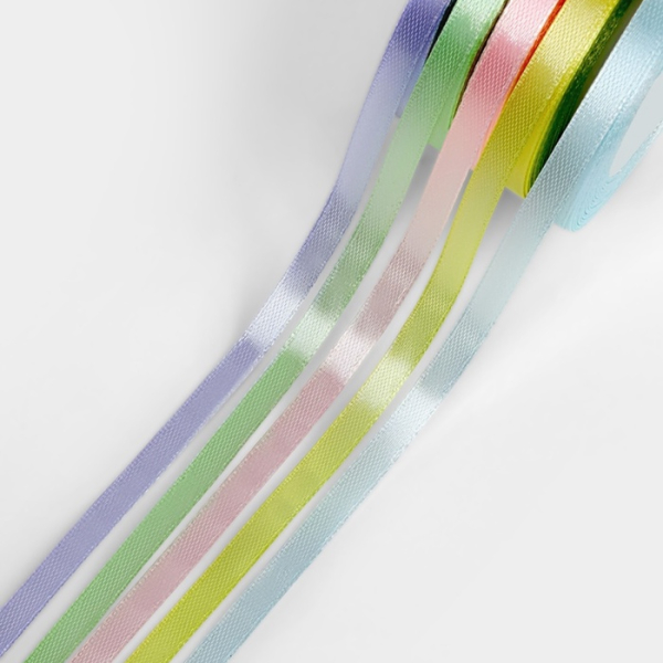 Атласная лента «Пастельный» Набор 5 шт, 6 мм, 23±1 м