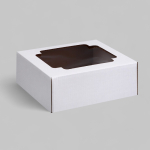 Коробка для сладостей с окном Белая 14.5×14.5×6 см