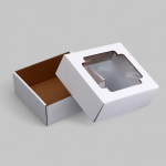 Коробка для сладостей с окном Белая 14.5×14.5×6 см — изображение 2