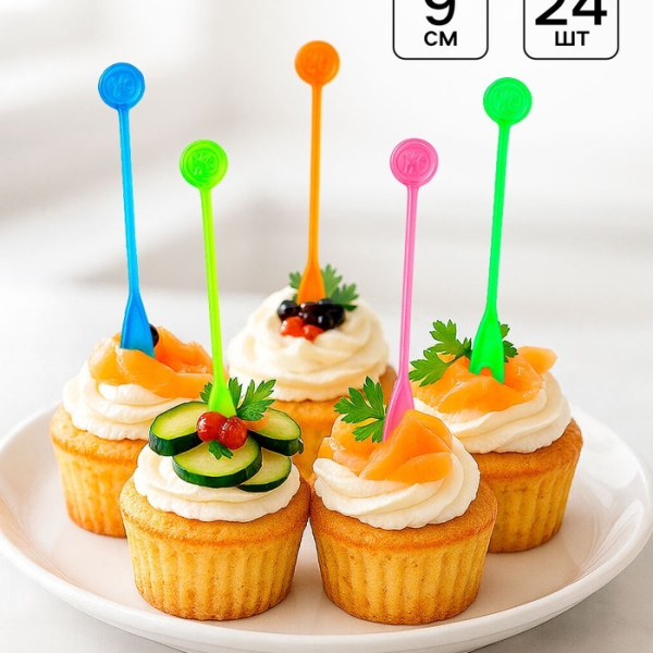 Шпажки цветные в наборе 24 шт МИКС