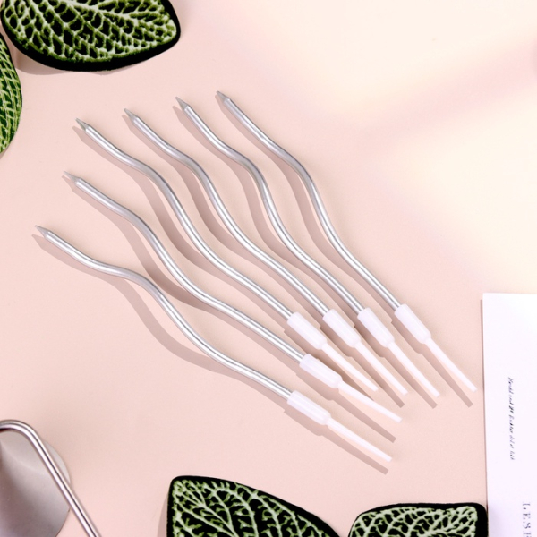 Свечи декоративные Серпантин Серебрянные 11 см 6 шт