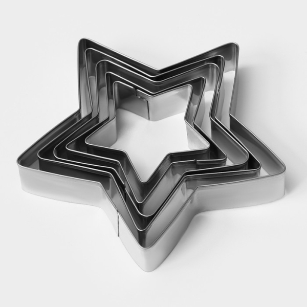 Набор металлических вырубок "Звезда" 5 шт