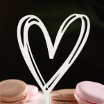 Топпер для торта на ножке «Сердце», серебро
