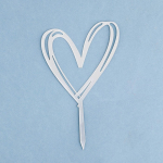 Топпер для торта на ножке «Сердце», серебро — изображение 2
