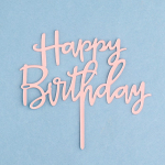 Топпер для торта на ножке "Happy Birthday" Розовое Золото — изображение 2