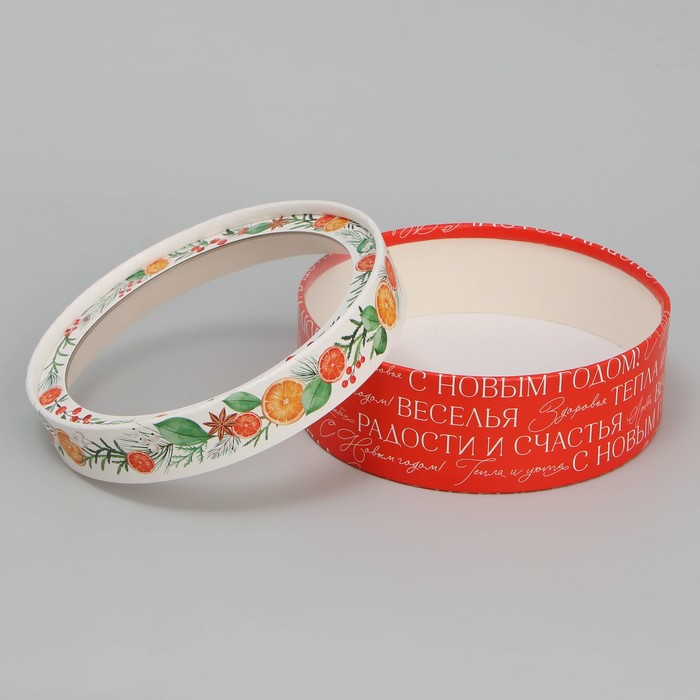 700-2025-12-01T012908.186 Коробка тубус с окном «Новогодние пожелания» 16×16×5 см — изображение 1