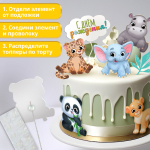 Топпер для торта картон на подложке с проволокой «Зверюшки» — изображение 2