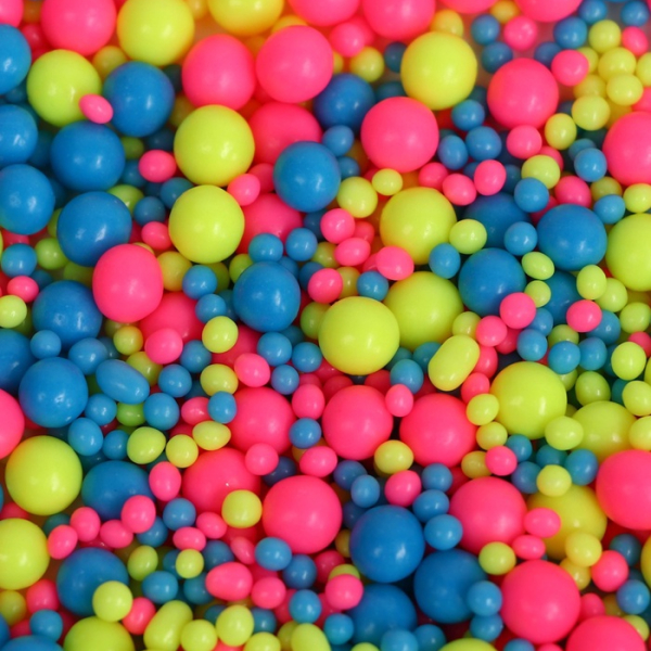 Посыпка из дутого риса Жемчуг неоновый Лимонный микс 50 г